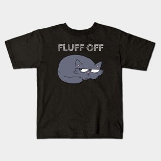 Angy Cat Fluff Off Design Kids T-Shirt